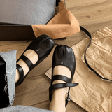Brooks | Leather Double Strap Ballet Flats | Women - Montrell