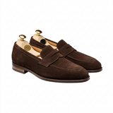 Bond | Water - Resistant Dark Brown Suede Penny Loafers - Montrell
