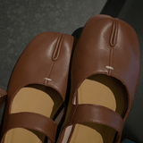 Brooks | Leather Double Strap Ballet Flats | Women - Montrell