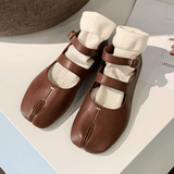 Brooks | Leather Double Strap Ballet Flats | Women - Montrell