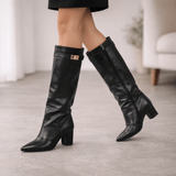 Sophisticated Luxe | Knee High Boots | Structured Fit | Women | Block Heel Boots - Montrell