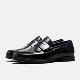 Evander | Leather Penny Loafers | Men’s Black Loafers - Montrell