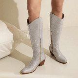 Taylor | Vegan Faux Leather Cowboy Boots with Embellishments - Montrell