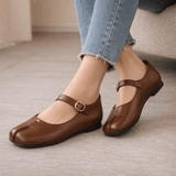 Brooks | Leather Double Strap Ballet Flats | Women - Montrell