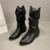 Beckett | Black Leather Ankle Boots with Fleece Lining for Women - Montrell
