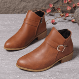 Mirek | Durable Leather Zipper Ankle Boots for Women - Montrell