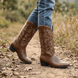 Soren | Brown Beige Wide Square Toe Western Boot - Montrell