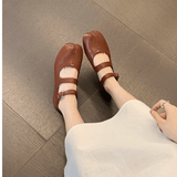 Brooks | Leather Double Strap Ballet Flats | Women - Montrell