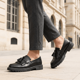 Drayton | Black Leather Goodyear Welt Men’s Loafers - Montrell