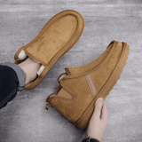 Sunka | Real Suede Mens Slippers with Faux Fur Lining for Comfort - Montrell