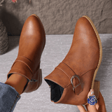 Mirek | Durable Leather Zipper Ankle Boots for Women - Montrell