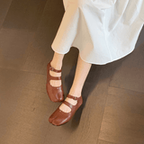 Brooks | Leather Double Strap Ballet Flats | Women - Montrell