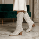 Taylor | Vegan Faux Leather Cowboy Boots with Embellishments - Montrell