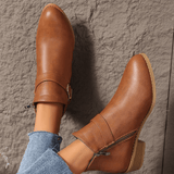Mirek | Durable Leather Zipper Ankle Boots for Women - Montrell