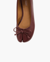 Chic Atelier | Black Microfiber Leather Women’s Bow Detail Tabi Flats - Montrell