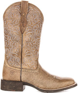 Samantha | Brown Pink Wide Square Toe Western Boot - Montrell