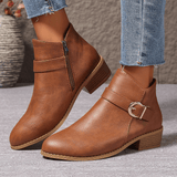 Mirek | Durable Leather Zipper Ankle Boots for Women - Montrell
