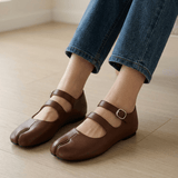 Brooks | Leather Double Strap Ballet Flats | Women - Montrell