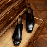 Arden | Premium Black Calf Leather Chelsea Boots - Montrell