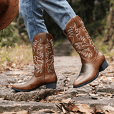 Soren | Brown Beige Wide Square Toe Western Boot - Montrell