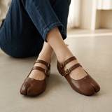 Brooks | Leather Double Strap Ballet Flats | Women - Montrell