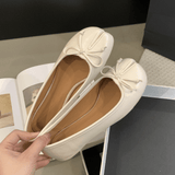 Chic Atelier | Black Microfiber Leather Women’s Bow Detail Tabi Flats - Montrell