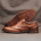 Leon | Premium Tan Calf Leather Men's Dress Shoes for Business Casual - Montrell