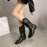 Beckett | Black Leather Ankle Boots with Fleece Lining for Women - Montrell