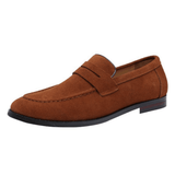 Bond | Water - Resistant Dark Brown Suede Penny Loafers - Montrell