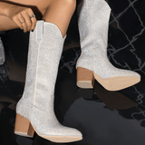 Taylor | Vegan Faux Leather Cowboy Boots with Embellishments - Montrell