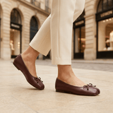 Chic Atelier | Black Microfiber Leather Women’s Bow Detail Tabi Flats - Montrell