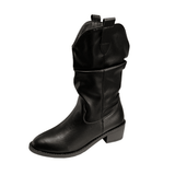 Beckett | Black Leather Ankle Boots with Fleece Lining for Women - Montrell