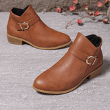 Mirek | Durable Leather Zipper Ankle Boots for Women - Montrell