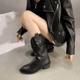 Beckett | Black Leather Ankle Boots with Fleece Lining for Women - Montrell