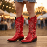 Blair | Vintage - Inspired Burgundy Cowboy Boots - Montrell