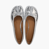 Chic Atelier | Black Microfiber Leather Women’s Bow Detail Tabi Flats - Montrell