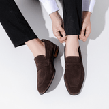 Bond | Water - Resistant Dark Brown Suede Penny Loafers - Montrell