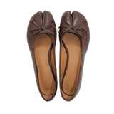 Chic Atelier | Black Microfiber Leather Women’s Bow Detail Tabi Flats - Montrell