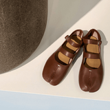Brooks | Leather Double Strap Ballet Flats | Women - Montrell
