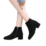 Lila | Black Suede Ankle Boots for Women with Pointed Toe Design - Montrell