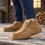 Sunka | Real Suede Mens Slippers with Faux Fur Lining for Comfort - Montrell