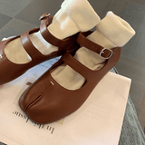 Brooks | Leather Double Strap Ballet Flats | Women - Montrell