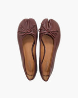 Chic Atelier | Black Microfiber Leather Women’s Bow Detail Tabi Flats - Montrell