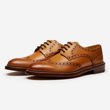 Leon | Premium Tan Calf Leather Men's Dress Shoes for Business Casual - Montrell